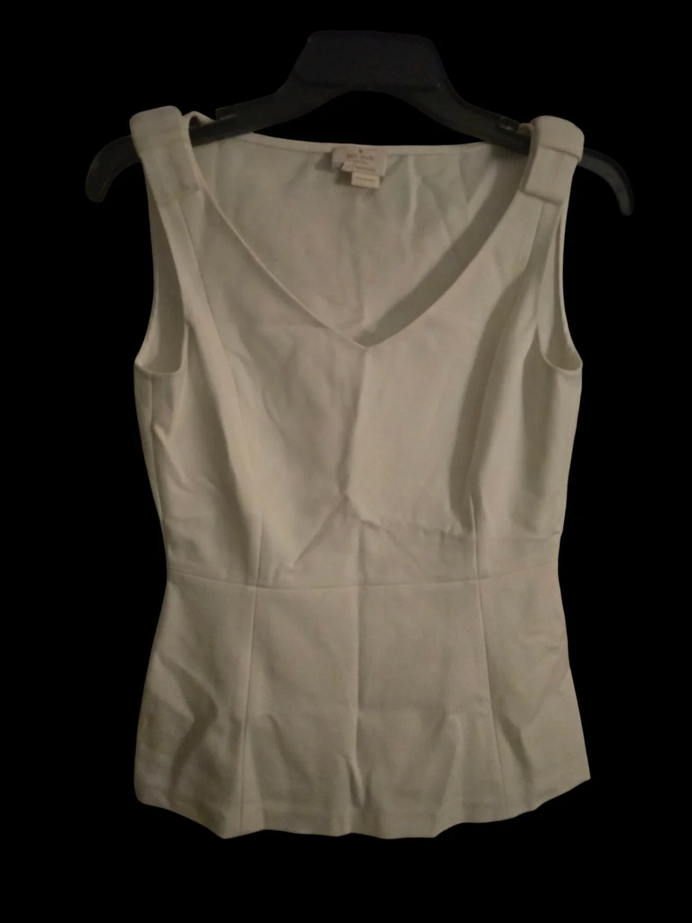 NWT Kate Spade White V-Neck Peplum Tank Top - Size 2